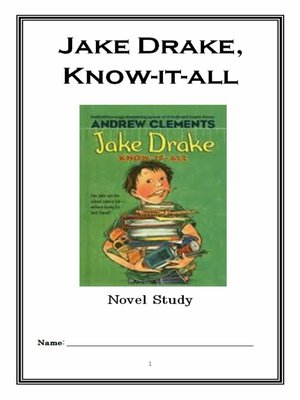 cover image of Jake Drake, Know-It-All (Andrew Clements) Novel Study / Reading Comprehension Journal